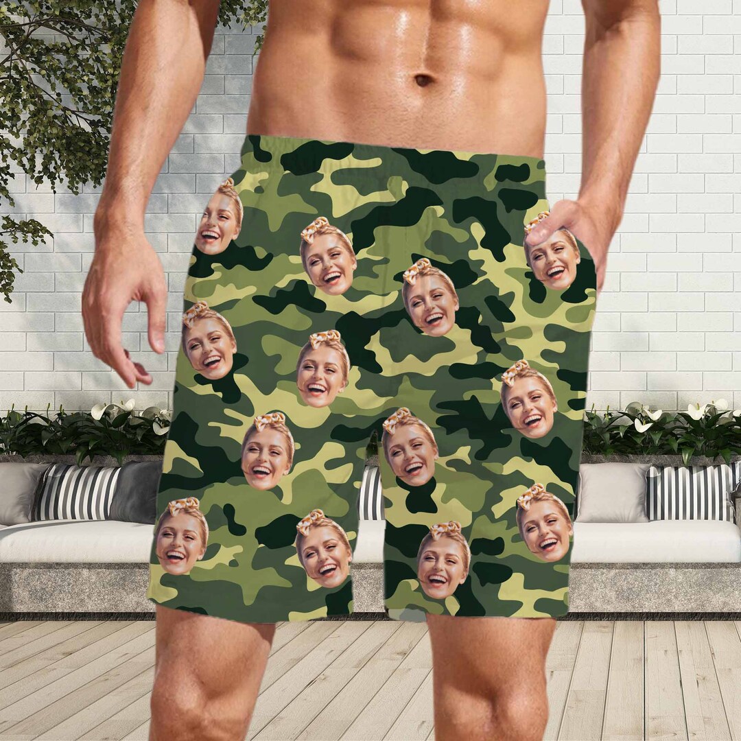 Men's Camouflage Swim Trunks Personalized Custom Summer Etsy