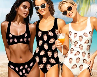 Personalized Face Swimsuit: Custom Bachelorette Party Swimwear