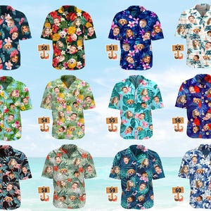 Custom Face Hawaiian Shirt, Personlized Photo Button-Up Shirts for Dad Men, Bachelor Party Shirt image 6