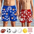 Custom Baseball Beach Shorts, Personalized Sports Team Swim Trunks, Logo shorts