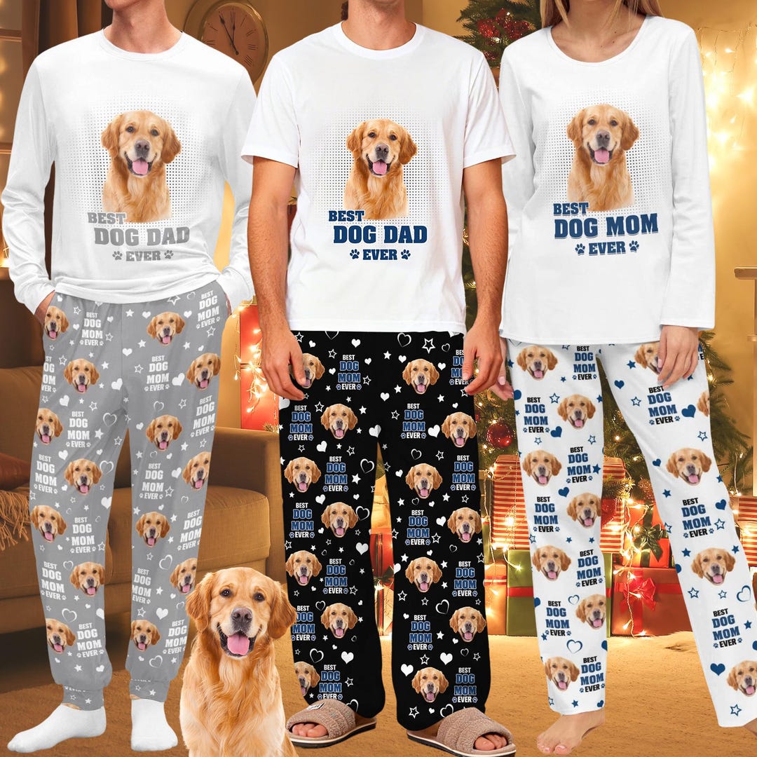 Custom Pet Photo Pajama Set – Personalized Dog Cat Dad Mom Gift - Etsy