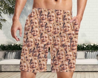 Custom Face Swim Trunks: Personalized Photo Men's Bathing Suit