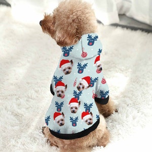 Photo Custom Pet Hoodie: Personalized Dog & Cat Clothing Blau