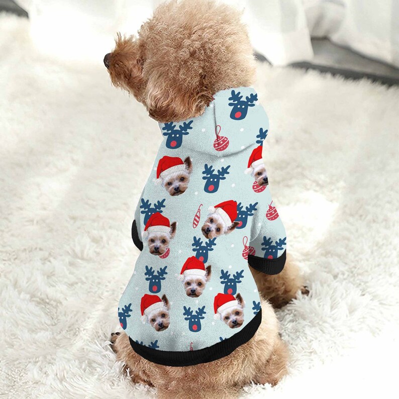 Photo Custom Pet Hoodie: Personalized Dog & Cat Clothing Blau