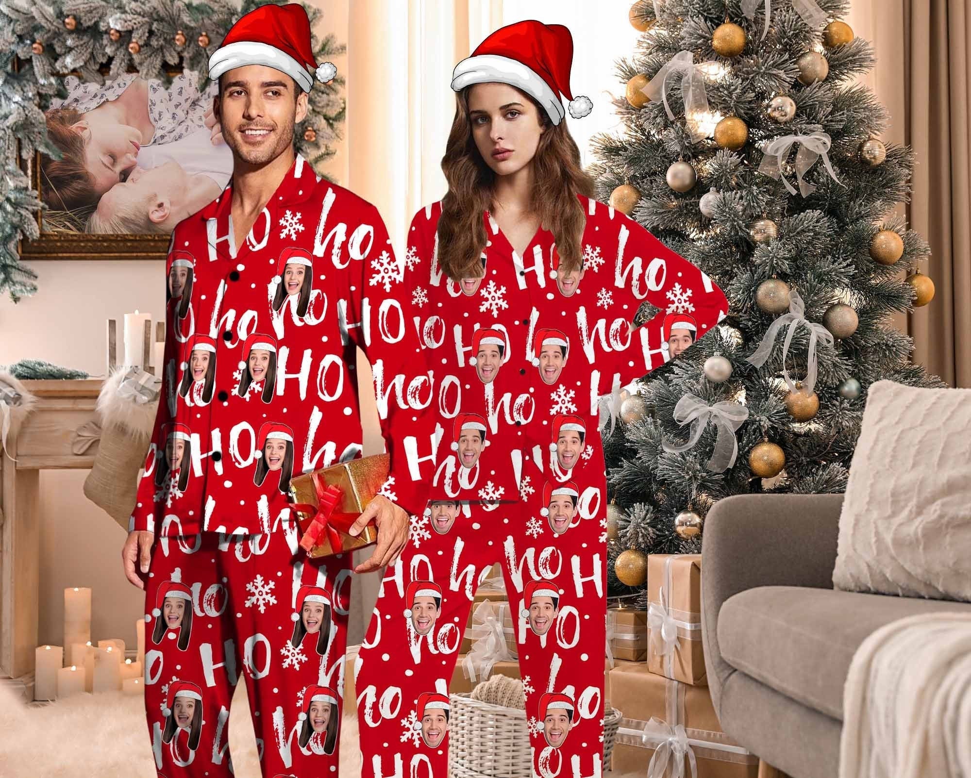 HRAPDA Matching Christmas Pjs for Family,Funny Long Sleeve