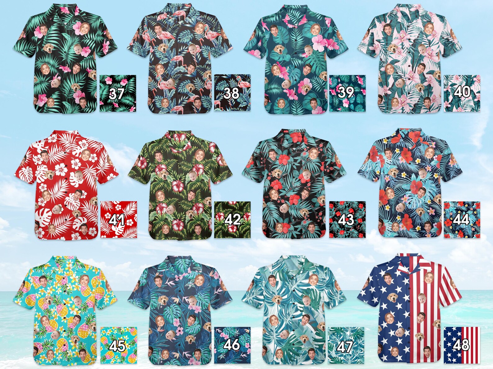Custom Face Hawaiian Shirt: Personalized Photo Aloha Shirt - Etsy