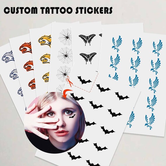 Personalized Temporary Tattoo Color Custom Tattoo Stickers Etsy