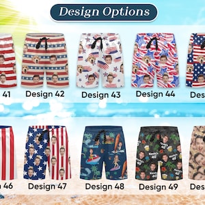 Personalized Face Swim Trunks: Custom Men's Bathing Suit, Men Swimwear Shorts image 6
