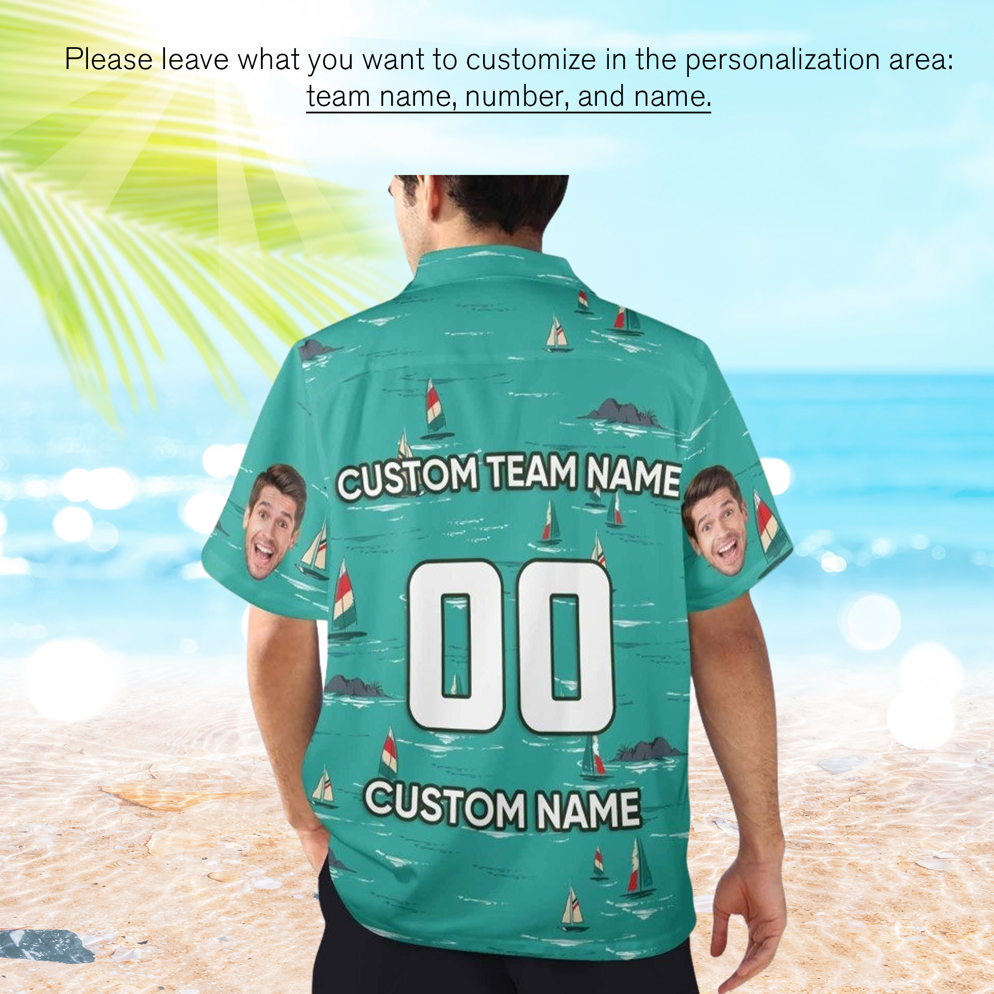 Custom Hawaiian Shirt with Face  - Personalized Hawaiian Button Shirt