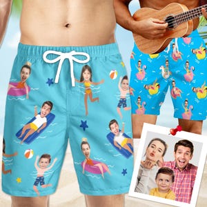 Custom Men's Swim Shorts Boys And Adult Striped Short Swim Trunk