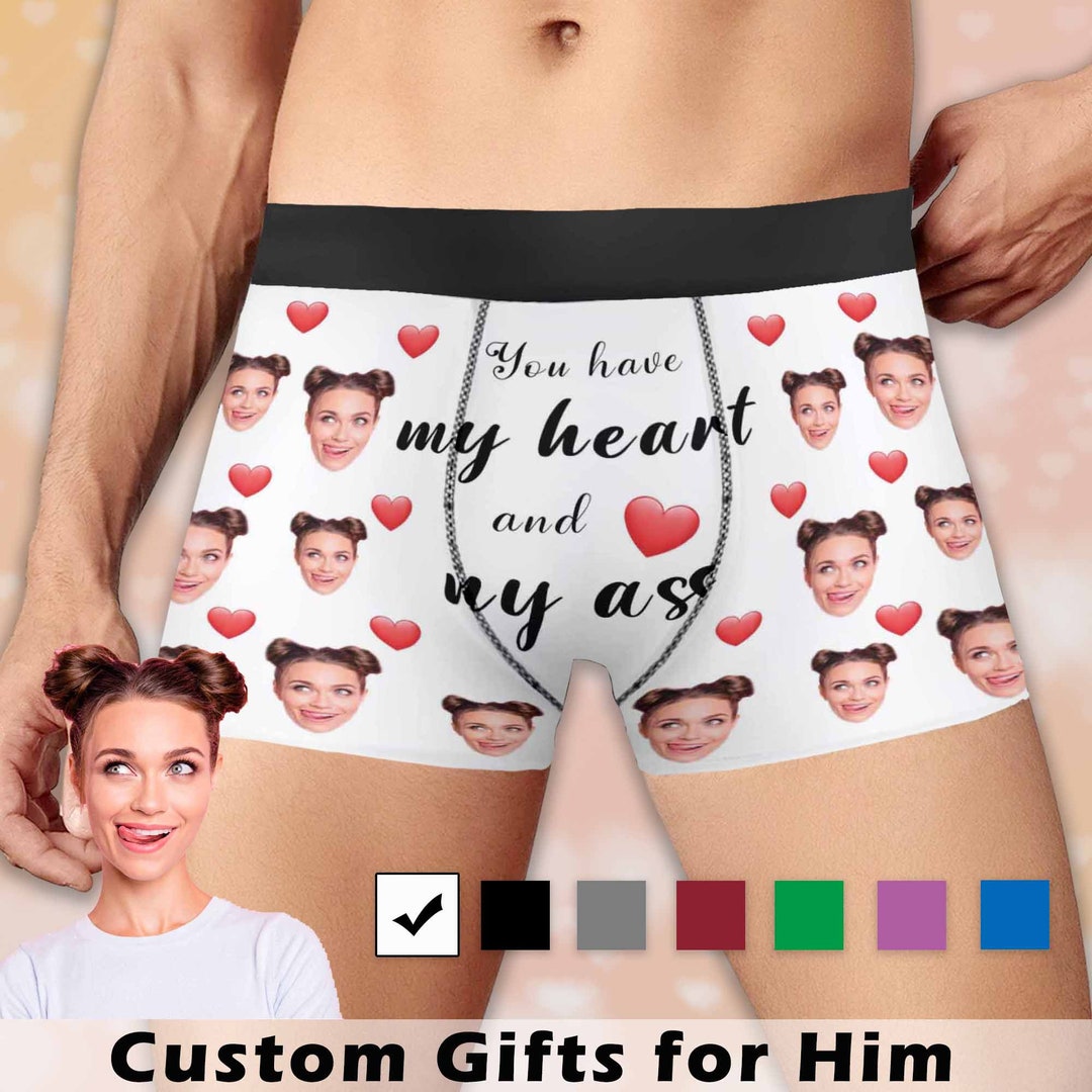 Face Custom Men's Boxers, Personalized Men Boxers Briefs, Custom