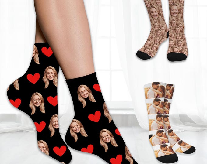 Custom Face Socks, Photo Socks, Personalized Gift