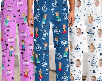 【35%OFF】 Pants Pajama EVER DAD BEST With Face Photo Faces,custom Clothing
