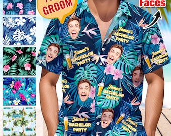 Custom Face Hawaiian Shirt: Bachelor Party Photo Shirt