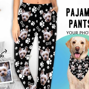 Custom Dog Face Pajama Pants, Personalized Pet Photo Pajamas, Photo Custom Pajama Pant, Family Pajama Part,Christmas Gifts for Pet Lover