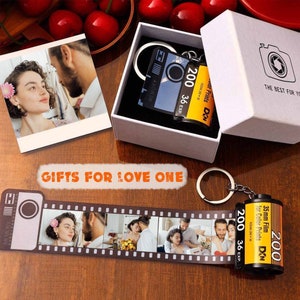 Gifts for mom dad grandma,Personalized 5-20 Photos Film Roll Keychain,Custom Camera Roll Keychain, Birthday Gifts,For Lover Family Friends,