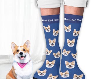 Custom Pet Photo Socks, Personalized Gift for Dad