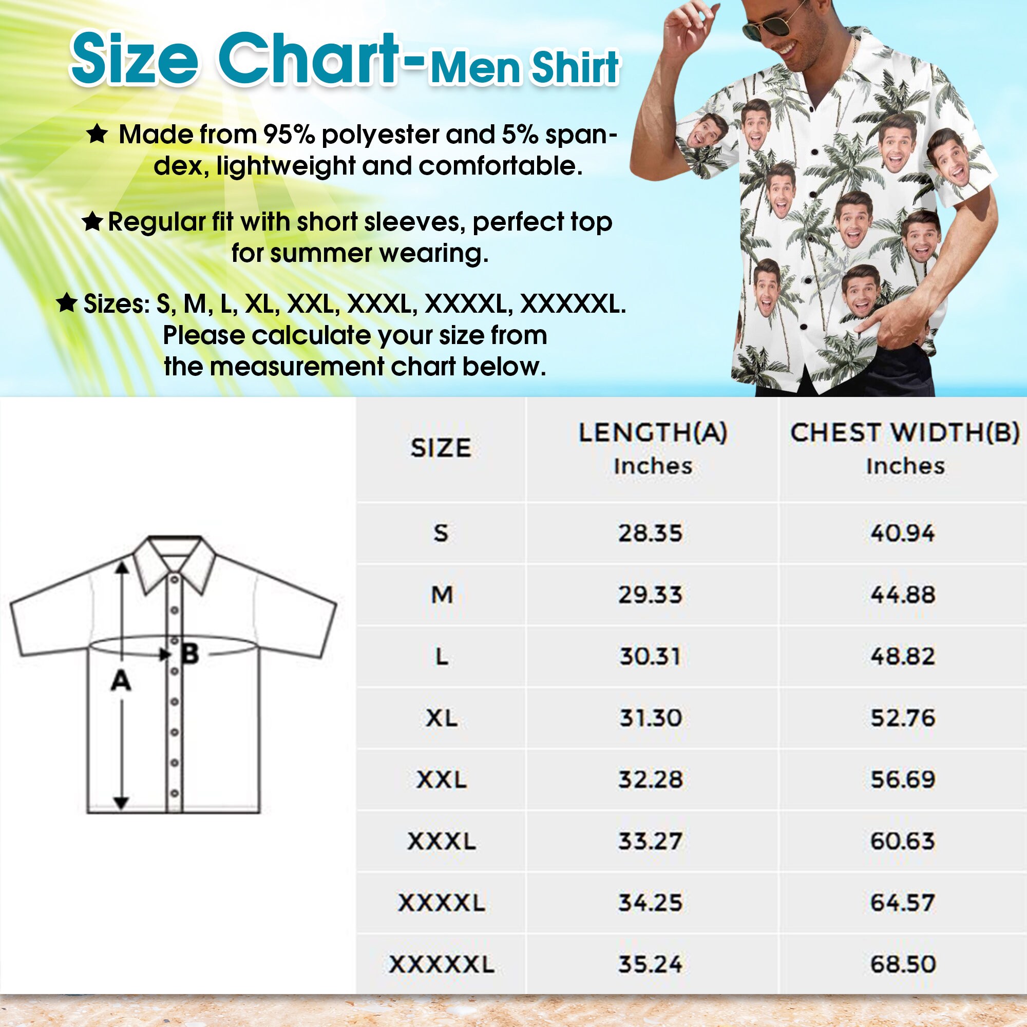 Custom Hawaiian Shirt with Face  - Personalized Hawaiian Button Shirt
