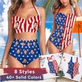 Custom Swimsuit with Face Women,Personalized American flag bathing suits women,Custom Face Women Bikini Set Swimwear,4th of July Party Gifts