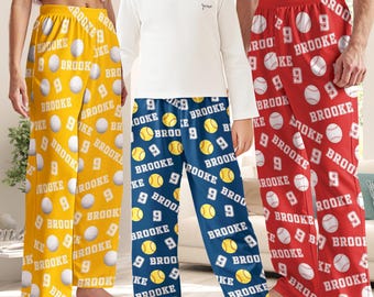 Personalized Football Pajamas: Custom Name & Number, Baseball, Softball, Volleyball