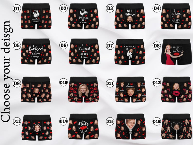 Custom Face Boxers and Socks, Personalized Photo Underwear, Anniversary Gift image 2