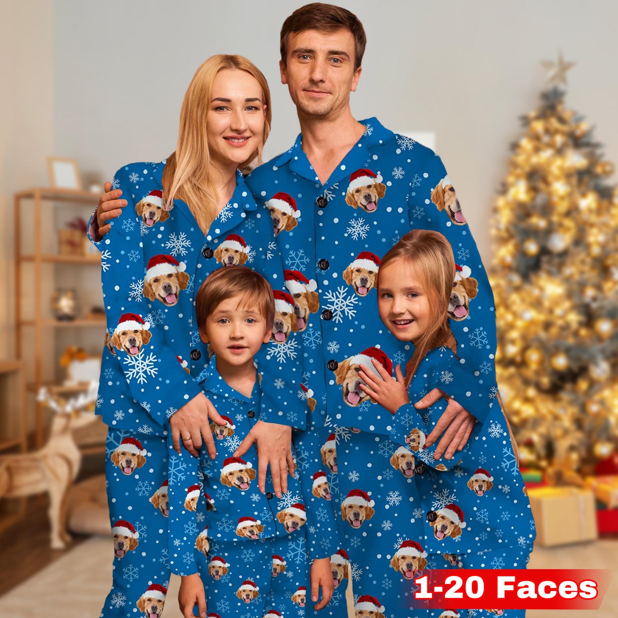 Family Pajamas Christmas Blue Plaid