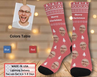 Custom Christmas Sock, Picture Boyfriend Socks, Personalize Photo Socks, Best Friend Gifts, Picture Sock, Best Christmas Gifts, Face Sock