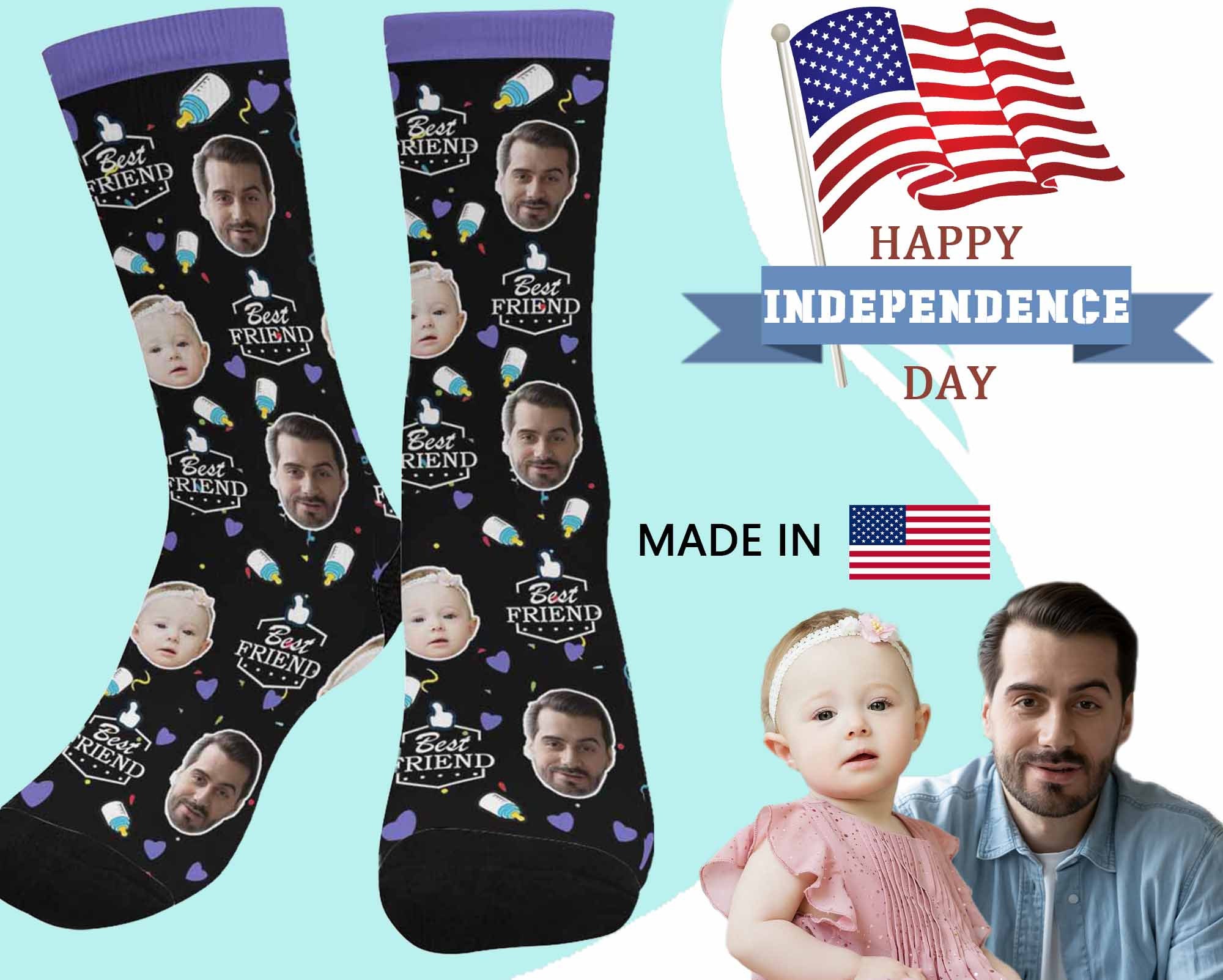 Custom Father Day Sock Picture Son & Dad Socks Personalize Etsy