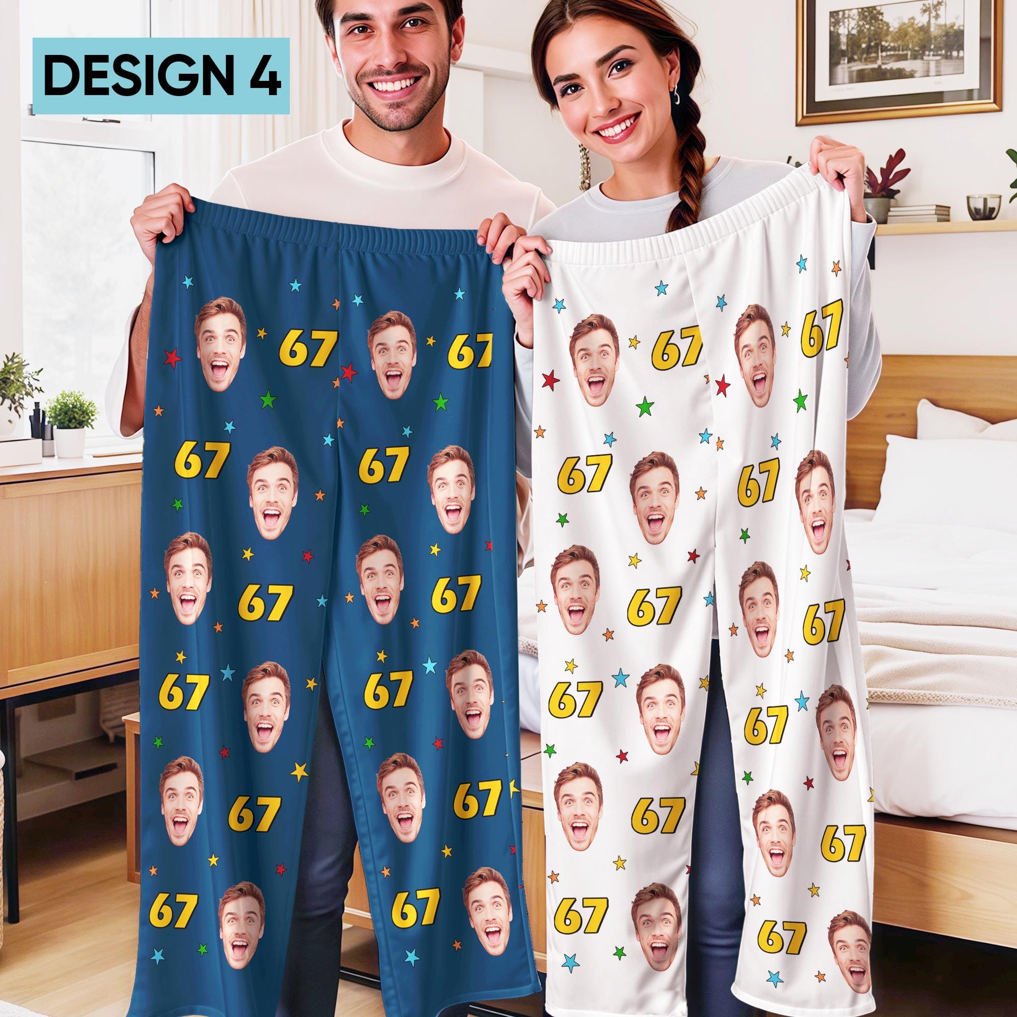 Personalized 67 Meme Pajamas, Custom Face Christmas Pajama Pants - Etsy