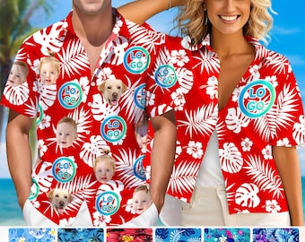 Custom Logo Face Hawaiian Shirt, Personalized group shirts,Button Down Shirt