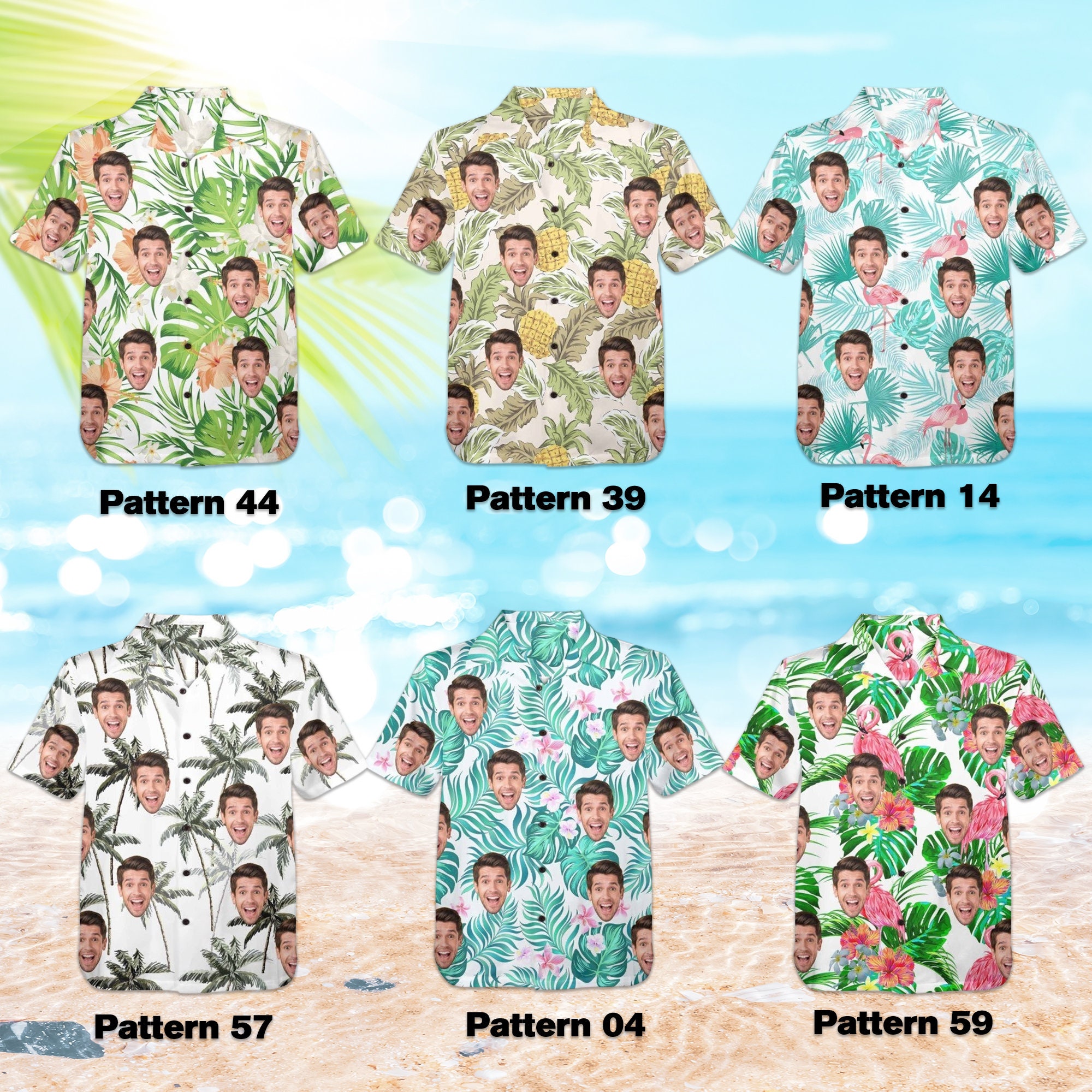 Custom Hawaiian Shirt with Face  - Personalized Hawaiian Button Shirt