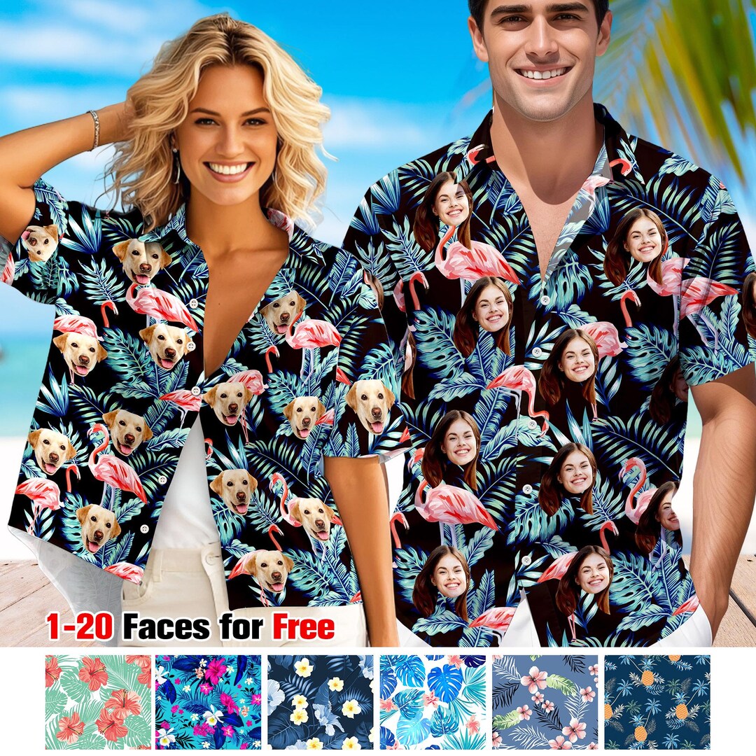 Custom Face Hawaiian Shirt: Personalized Aloha Shirt, Photo Gift - Etsy