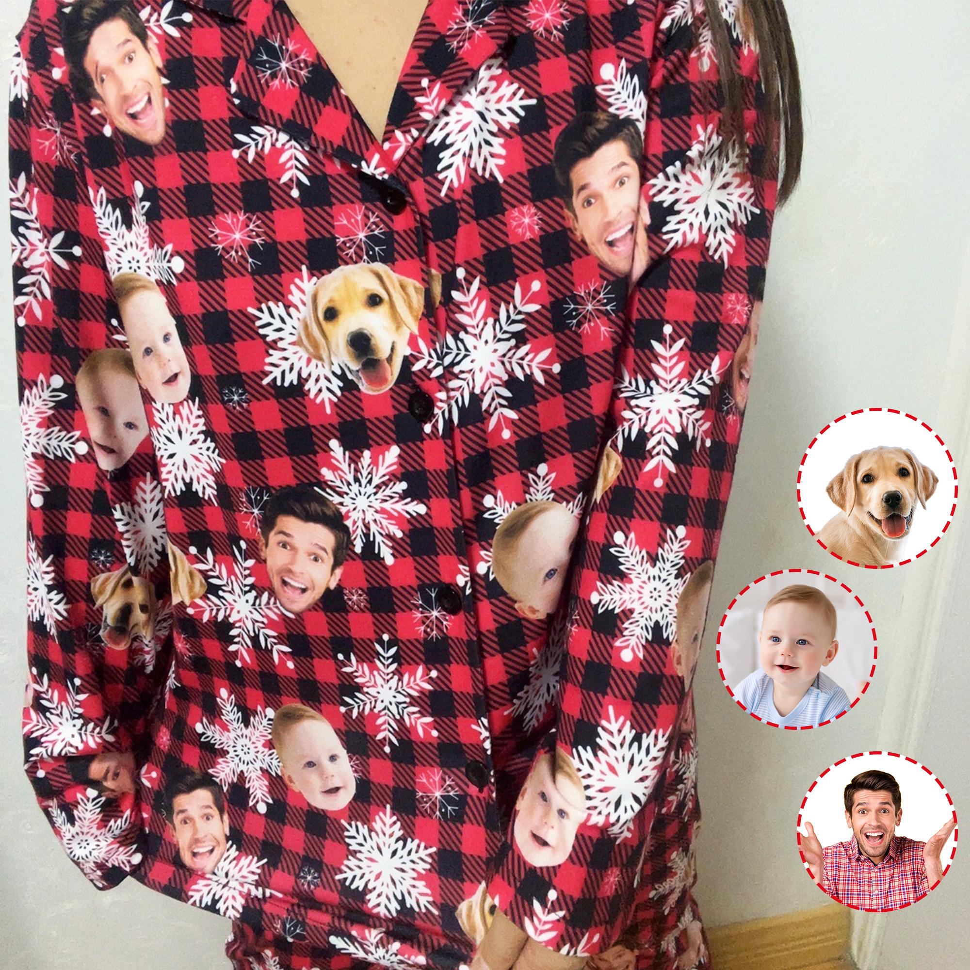Custom Christmas Pajamas,Personalized Face Pajamas,Custom pajamas  set,Matching Family Pajamas,Dog Pajamas,Christmas Eve Outfit,Gift for Him