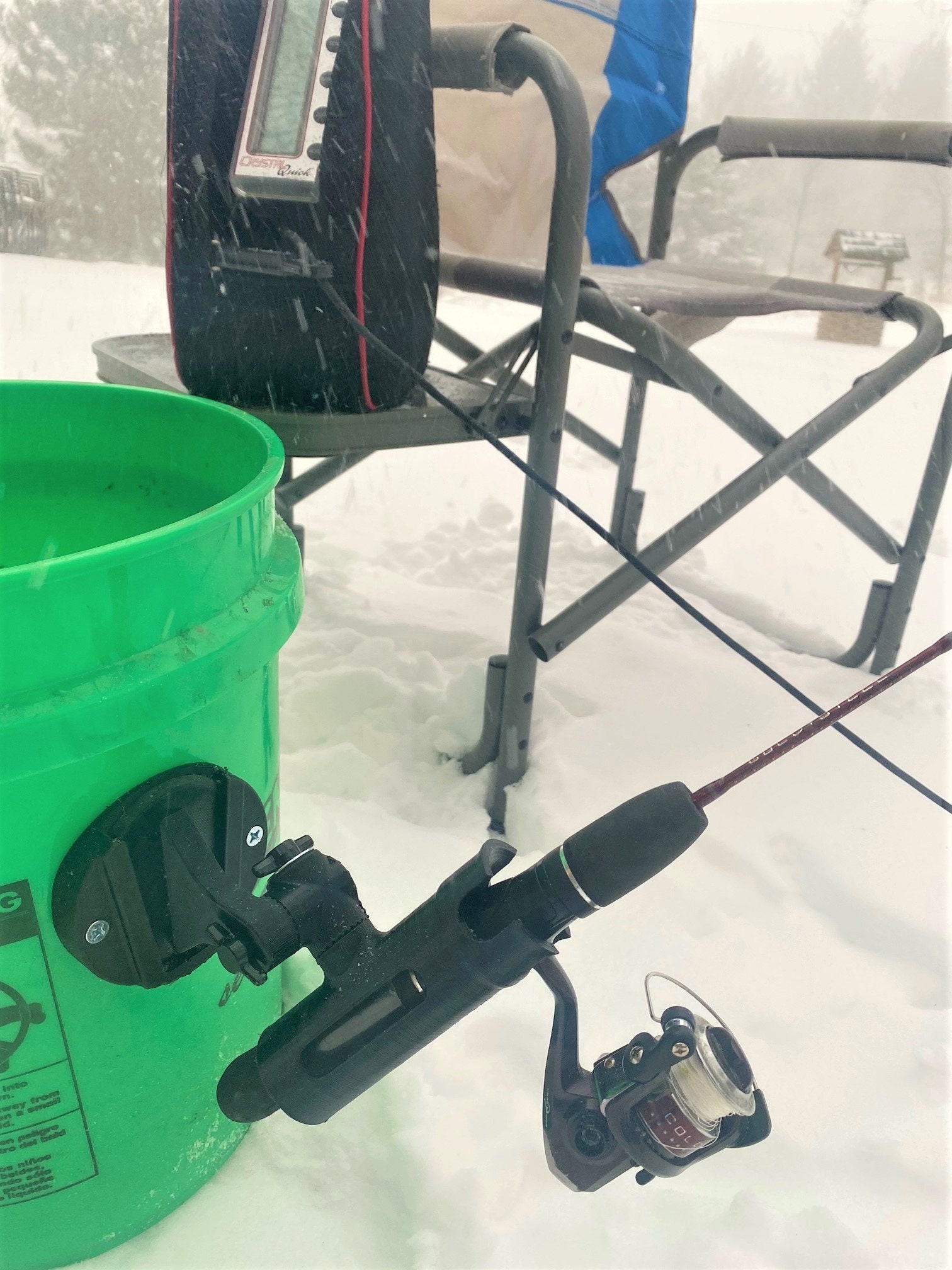 Deluxe Ice Fishing Rod Holder System With Wall Mount Adapter Etsy