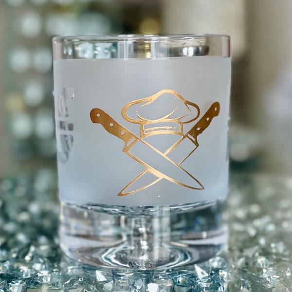 Geätztes personalisiertes CHEF Whiskyglas, Glas für Koch, Geschenk für Koch, Geschenk für Restaurantkoch, Geschenk für Mann, Vatertagsgeschenk / Geschenk für ihn