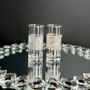 Borrelglaasjes voor hem en haar, tequilaglas, borrelglaasjes en karaf, borrelglaasjes vrijgezellenfeest, borrelglaasjes voor bruid en bruidegom