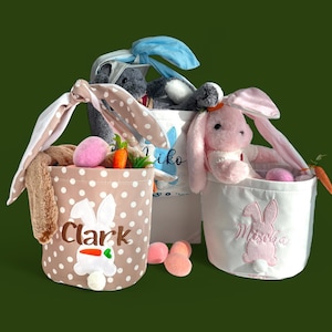 Easter Basket Personalized Easter Basket with Name, Easter Bucket, Egg Hunt Basket, Easter Basket Bunny Rabbit, Monogrammed Basket