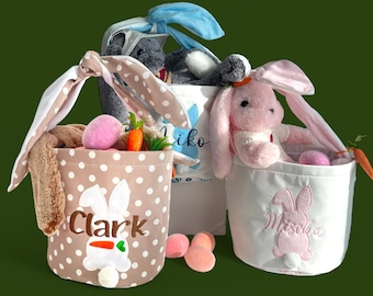 Easter Basket Personalized Easter Basket with Name, Easter Bucket, Egg Hunt Basket, Easter Basket Bunny Rabbit, Monogrammed Basket