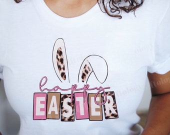 Hoppy Easter SVG, bunny ears Easter design, easter vibes svg, happy Easter, animal print SVG, leopard print SVG, Easter svg digital file