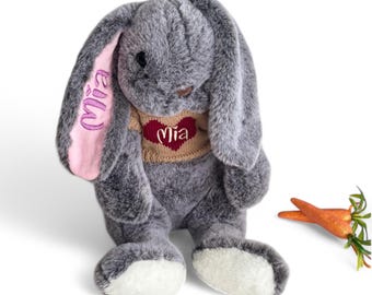 Personalized Bunny Custom Easter Bunny Rabbit Personalized Baby Gift Personalized Stuffed Animal, Embroidered Bunny with name, Newborn Gift
