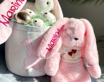 Easter Bunny, Personalized Bunny, Embroidered Bunny, Bunny Rabbit First Easter, Plush Bunny Rabbit Stuffed Animal Gift for girl Gift for boy