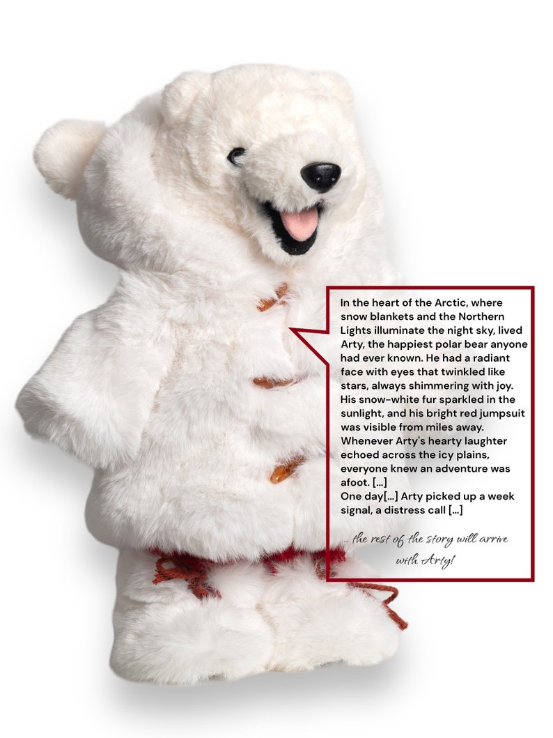 Polar Bear, Personalized Bear Plush 16, Large Polar Bear Toy, Teddy Bear Stuffed Animal, Bear with Fur Coat, Christmas decor, Gift for boys image 9