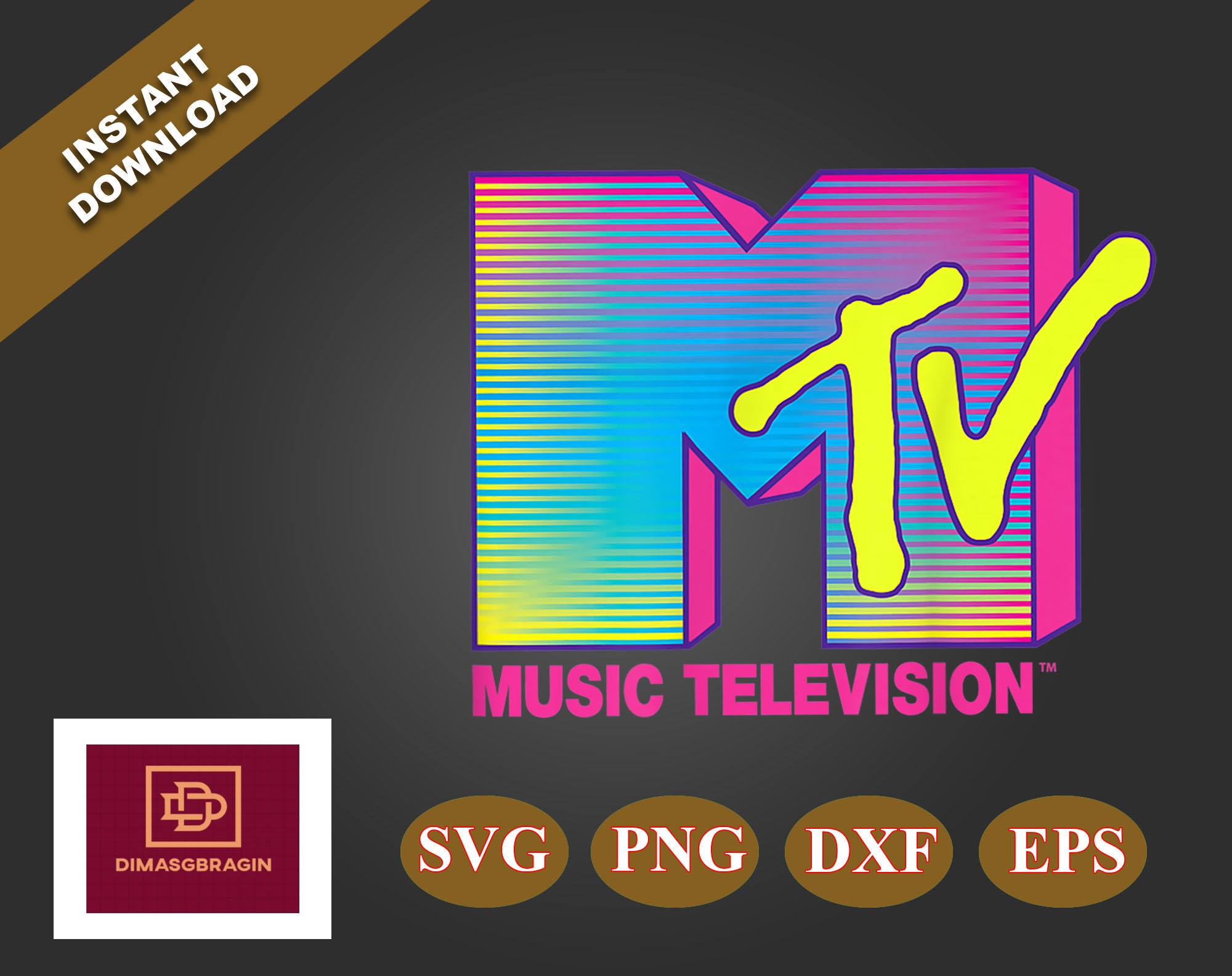 MTV Music Television Logo svgpngepsdxf digital dowload Etsy
