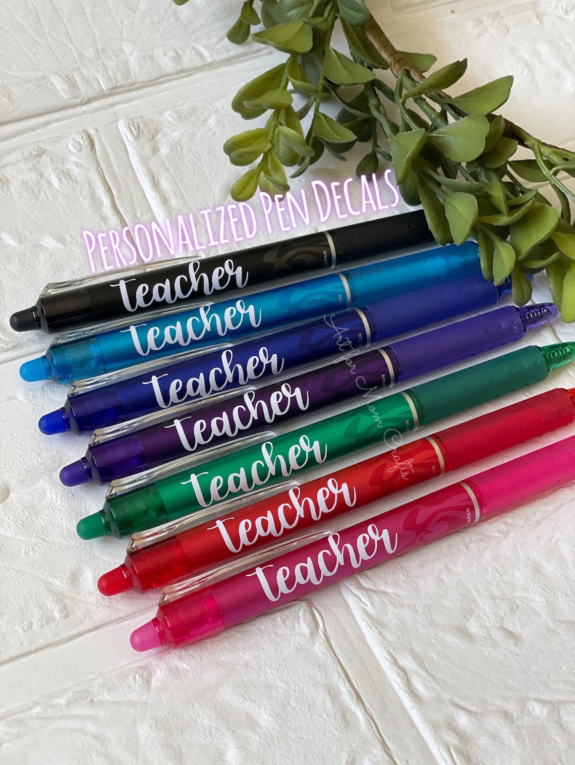 Personalized Pen Decal Sticker Glitter Matte Mint Rose Gold Etsy