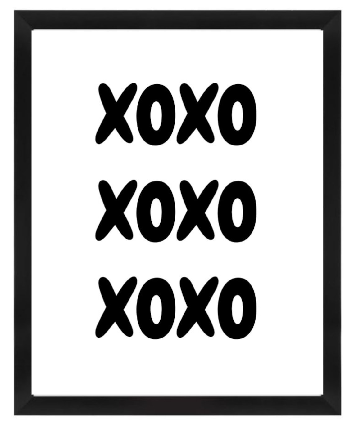 Trendy XOXO White & Black Wall Art. XOXO Printable. Art Print. XOXO