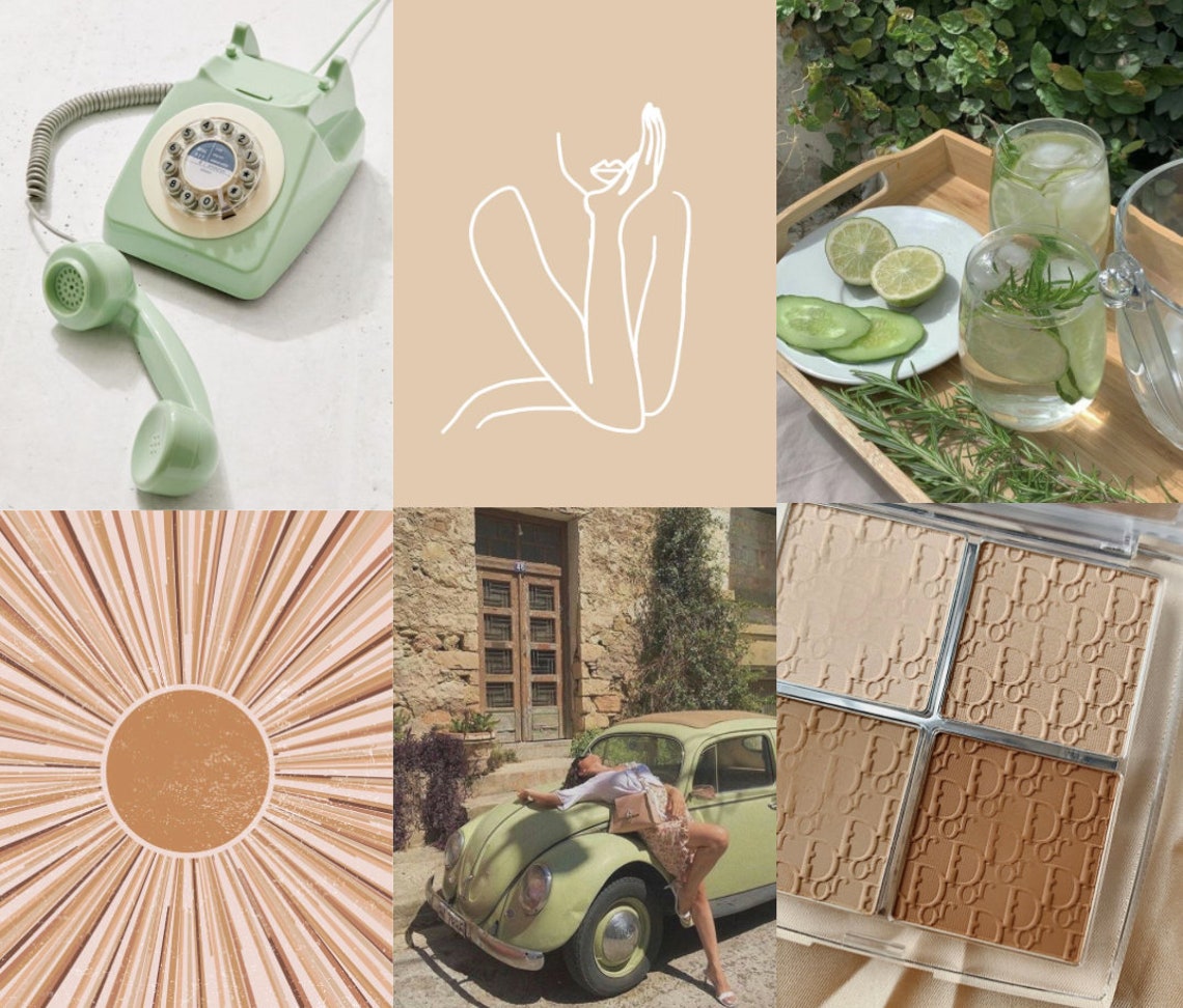 Minimalist Earth & Boujee Boho Aesthetic Green and Beige - Etsy