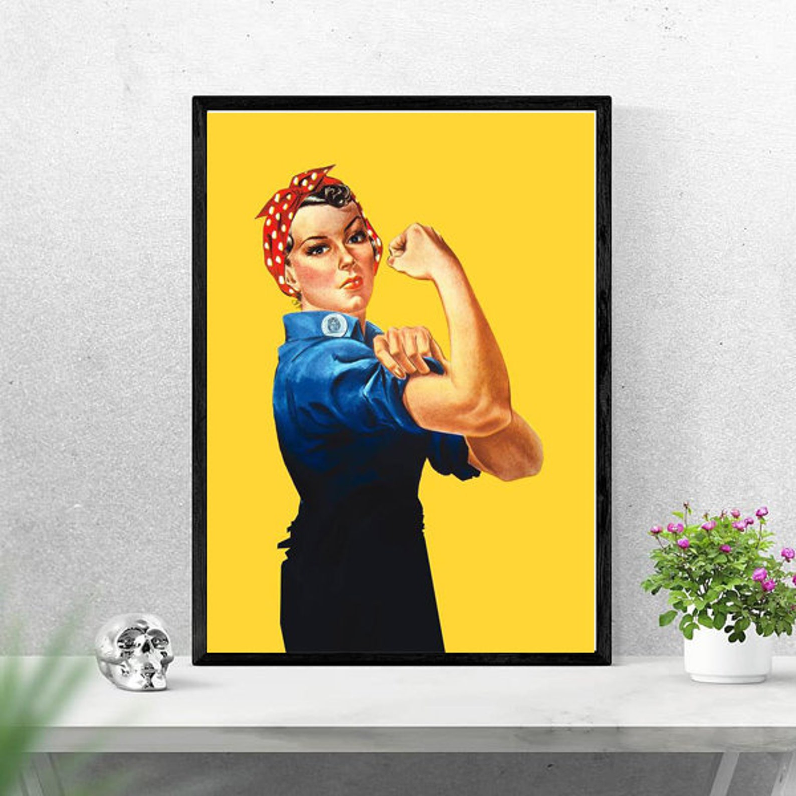Rosie The Riveter Retro Style Poster Etsy