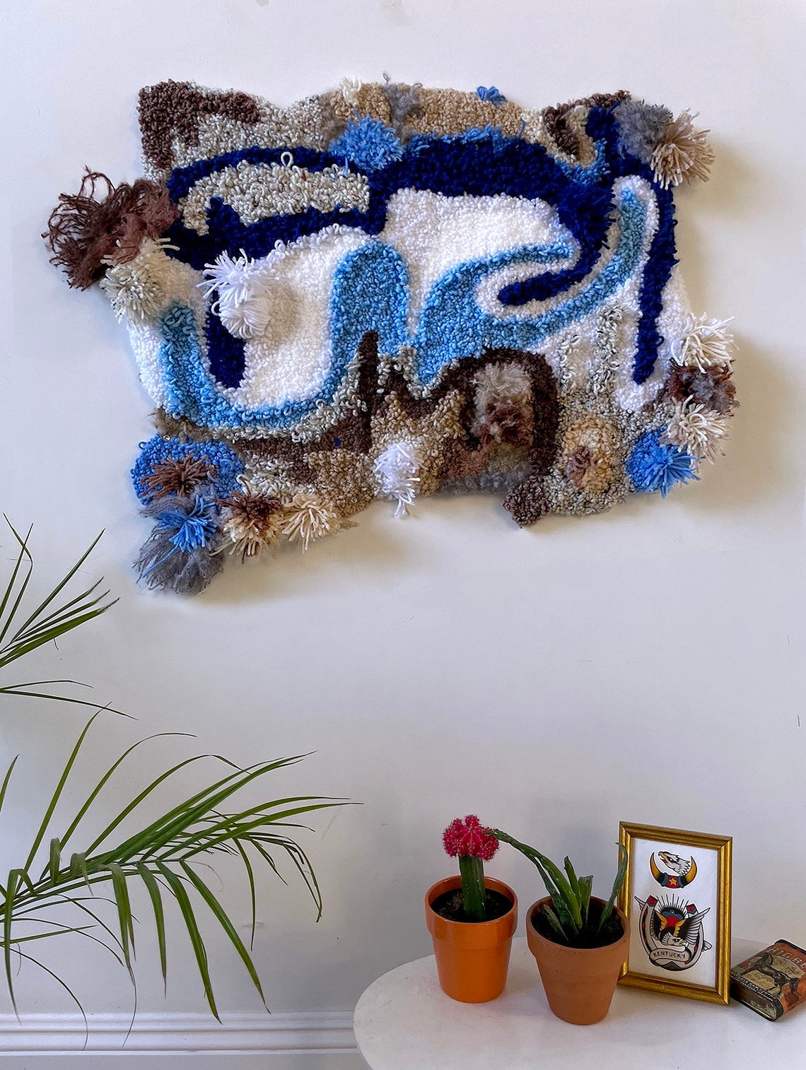 Hand tufted fluffy wall hanging / rug Etsy