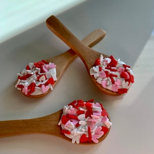 Love | Hearts | | Mini Wooden Spoons | Valentine's Day Tiered Tray Decor | Coffee Bar Decor | Valentine Decor | Farmhouse