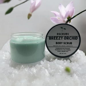 Sea Salt Orchid Body Scrub: Tropical Floral Exfoliating Sugar Scrub